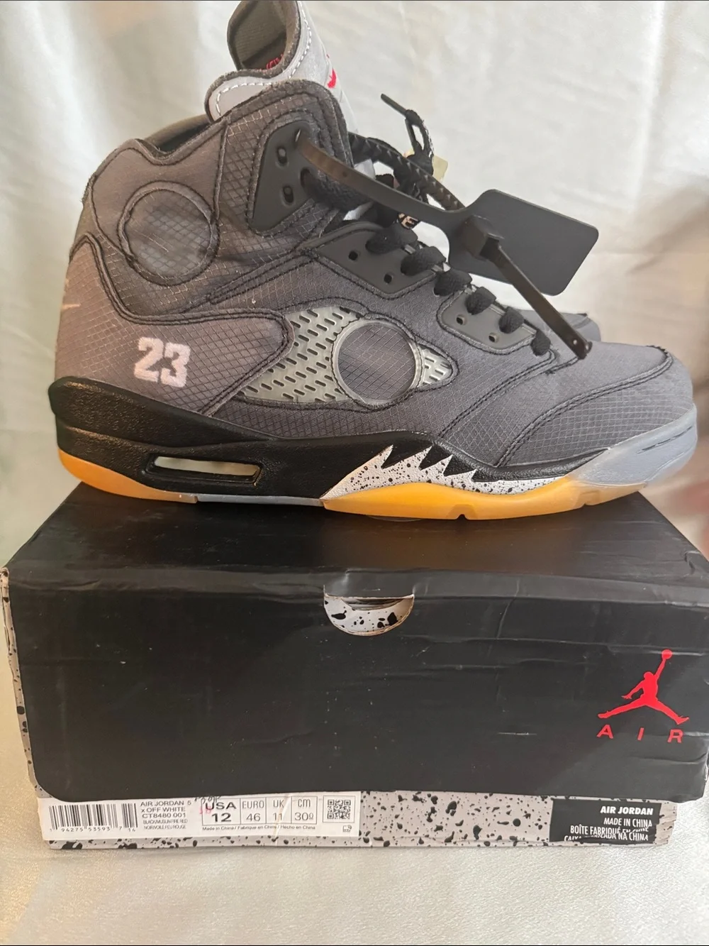 New! Off-White x Air Jordan 5 Retro SP 'Muslin' sneakers
